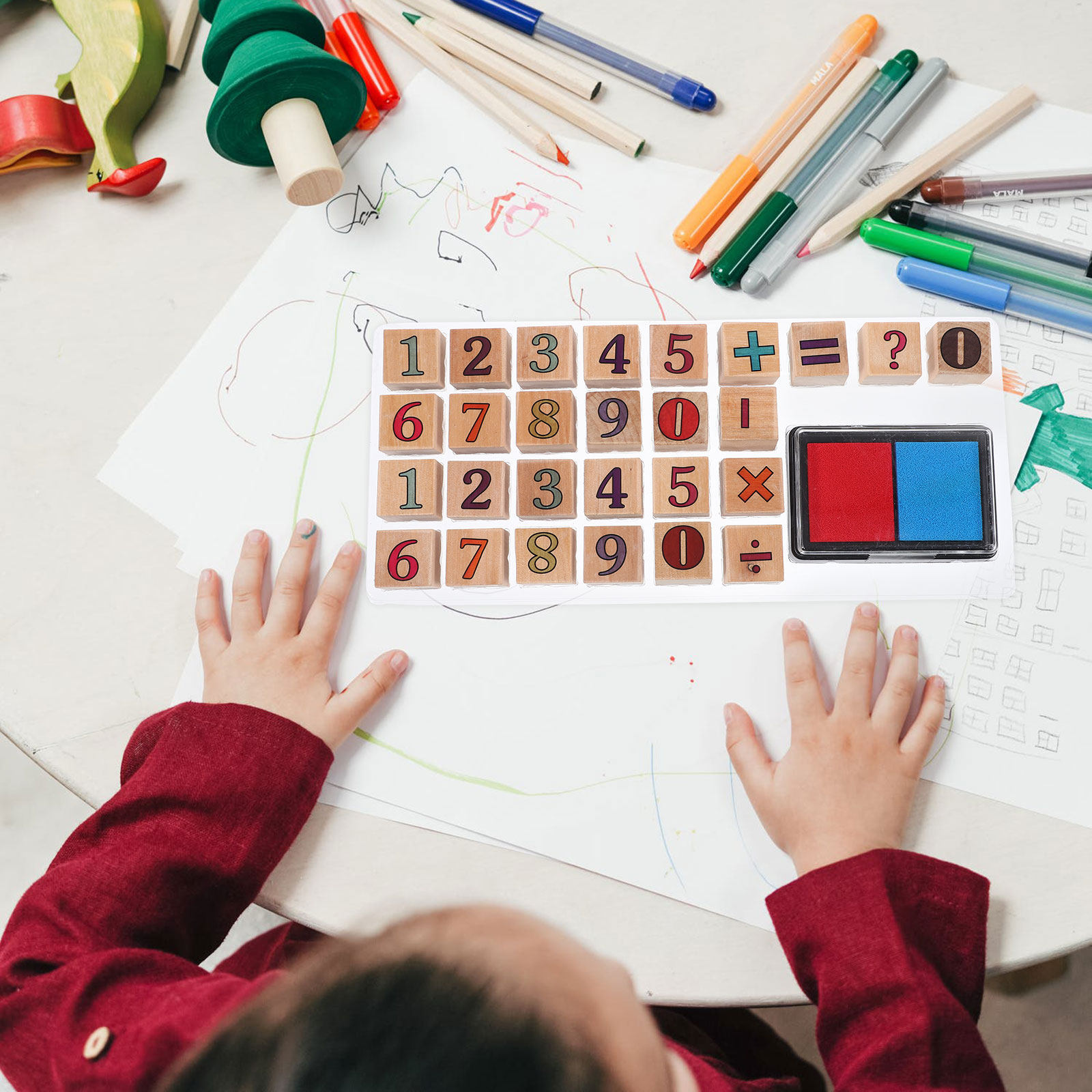 Kids Education Number - 1 Adet Ahşap Sayı Damgası, Yaratıcı