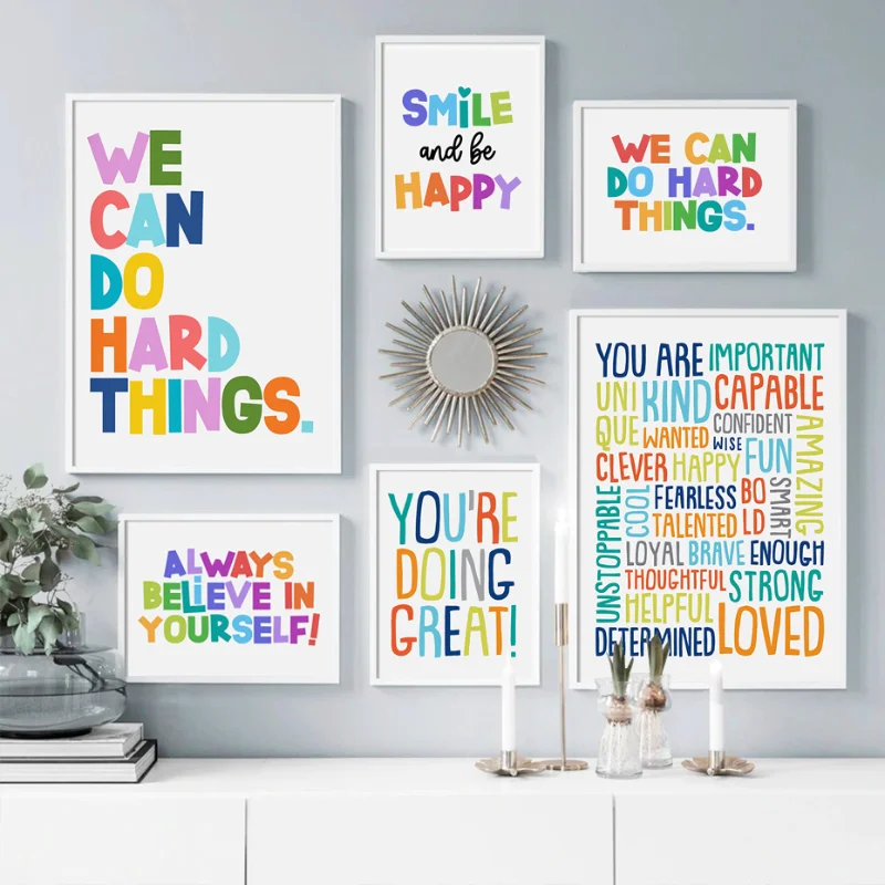 Kids Education Motivation - Elmas Boyama Pozitif Çocuk Sınıf Duvar