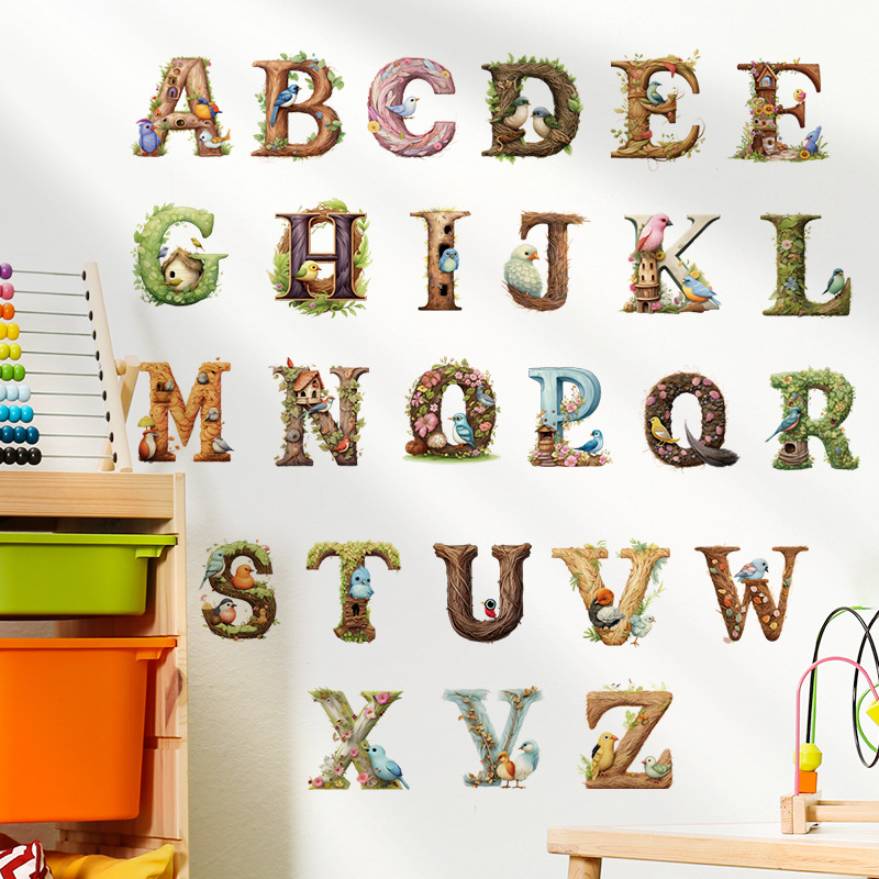 Abc Kids Early Education - Sevimli alfabe vinil duvar çıkartması ABC