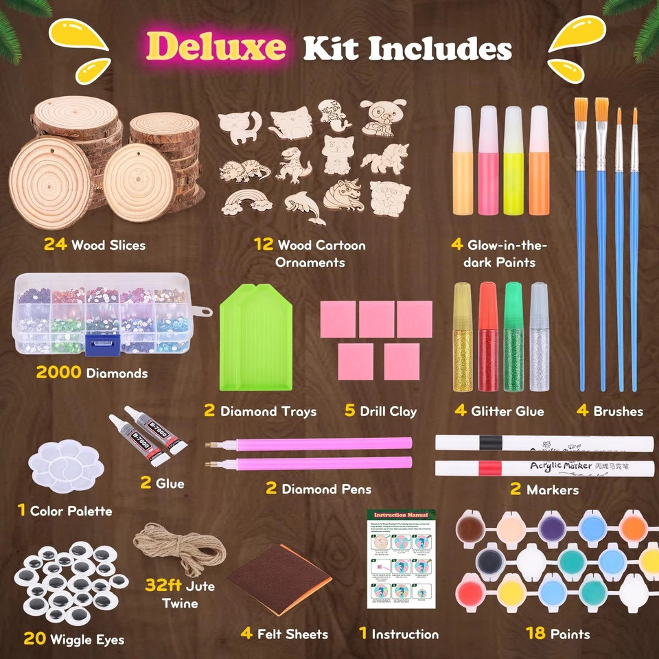 Kids Education Activities - Çocuklar Karanlıkta Parlayan Ahşap Boyama Seti,
