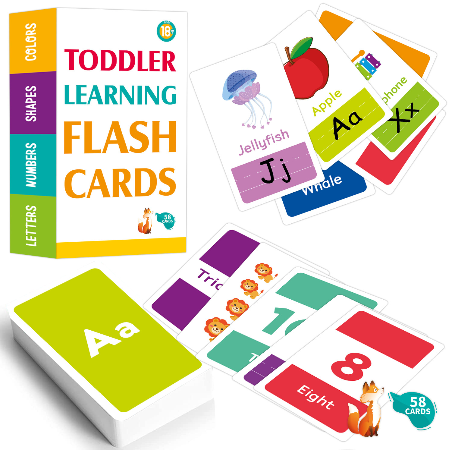 Abc Kids Early Education - 58 adet ABC alfabe Flashcards Montessori