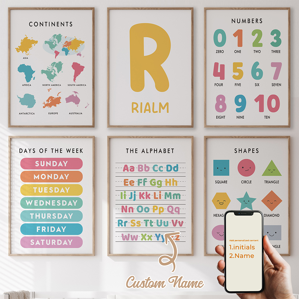 6 adet Kişiselleştirilmiş Eğit - Kids Education Name incelemesi ve fiyatı